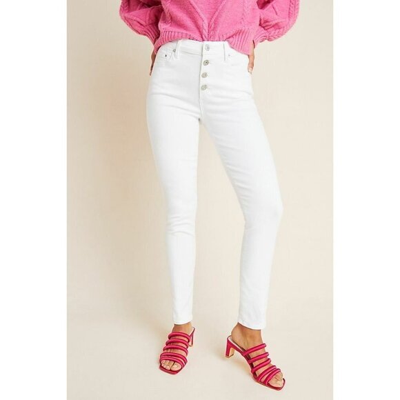 Citizens of Humanity Rocket High-Rise Button-Fly Skinny Jeans - White - Picture 4 of 6